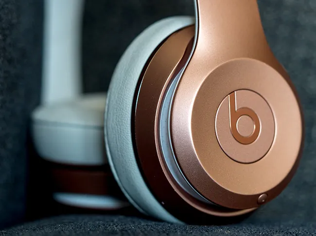 Photo shows a pair of headphones.