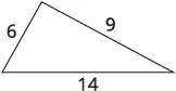 A scalene triangle with side lengths labeled as 6, 9, and 14.
