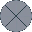 A circle is divided into 8 sections, of which all are shaded.