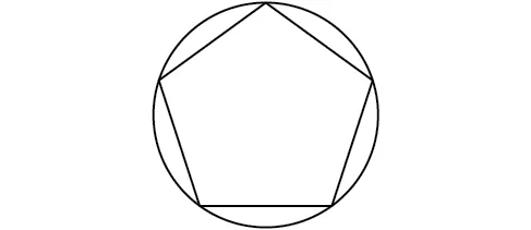 Un pentágono inscrito en un círculo.
