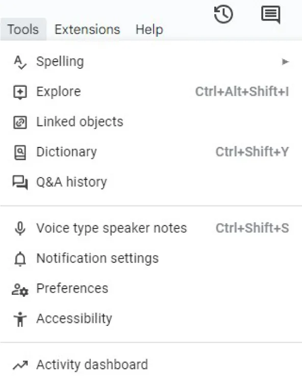 A screenshot of the Tools menu is shown.