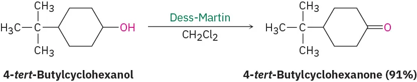 4-tert-butylcyclohexanol reacts with sodium dichromate, water, acetic acid, and water to form 4-tert-butylcyclohexanone with 91 percent yield.