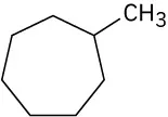 In a 7-membered ring, C1 is bonded to a methyl group.