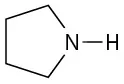 A five-membered ring incorporating one nitrogen. The nitrogen also has a hydrogen.