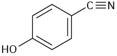 The structure of 4-hydroxybenzonitrile