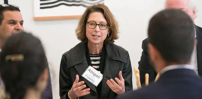 A photograph shows Abigail Johnson.