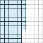 The figure shows a hundred flat with 57 units shaded.