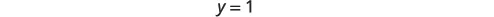The mathematical equation 'y = 1' is shown, indicating a horizontal line on a coordinate plane where the y-value is constant at 1.