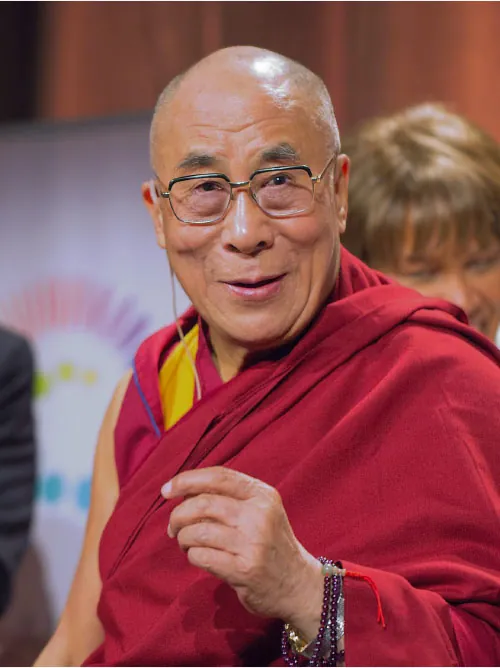 Tenzin Gyatso, the fourteenth Dalai Lama of Tibet.