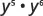 A mathematical expression showing 'y' raised to the power of 5, multiplied by 'y' raised to the power of 6, represented as y^5 * y^6.