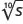 A mathematical radical symbol is displayed, with '19' as the index above the left arm of the root and '5' as the radicand inside, indicating the 19th root of 5.