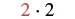 The image displays the number '2.2', with the first '2' in a red hue, followed by a black dot and another '2' in black, against a clean white background.