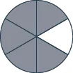 A circle divided into 6 sections, 5 of which are shaded.