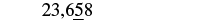 The number 23,658 is written with a horizontal line drawn under the digit 5.