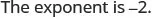 The exponent is negative 2.