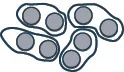 The image shows clusters of grey circles to demonstrate 8 divided by 2.