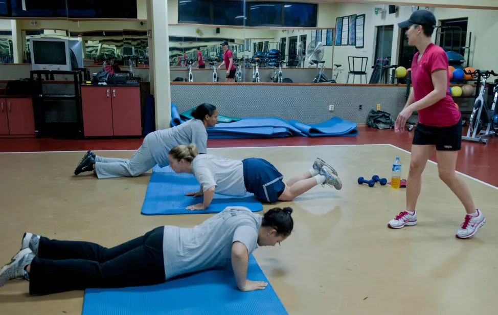Photo of exercise class for pregnant persons.