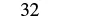 The number 32 is displayed prominently in a gray font on a plain white background, centered within the image frame. The digits appear to be a standard, sans-serif typeface, clean and legible.