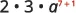 A mathematical expression shows the product of 2, 3, and 'a' raised to the power of 'x+1', written as 2 * 3 * a^(x+1).