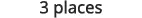 The text '3 places' is displayed on a white background, indicating a quantity of locations.
