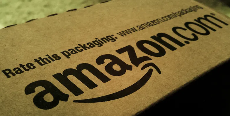 This image is a photograph of a box from Amazon.com.
