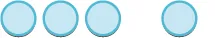 Four light blue circles with darker blue outlines, arranged in a row with a gap after the third circle against a white background.