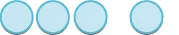 A row of four light blue circles with a thin, darker blue outline, set against a plain white background. The circles are evenly spaced and identical in appearance.