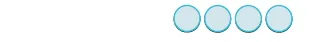 Four light blue circles with blue outlines, arranged horizontally on a white background, potentially indicating a loading state or steps in a process.