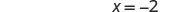 The image displays the equation 'X = -2' written in a bold, sans-serif font against a plain white background.