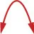 A red U-shaped arrow, curving upwards and pointing downwards at both ends, signifying connection, flow, or a cyclical process.