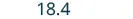 The number 18.4 is displayed in a teal or bluish-green color against a clean white background.